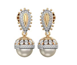 Vogue Crafts and Designs Pvt. Ltd. manufactures Diamond and Pearl Jhumka Earrings at wholesale price.